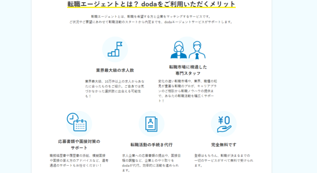 dodaの転職エージェント機能